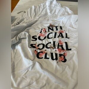 Anti Social Social Club white zip up Sakura